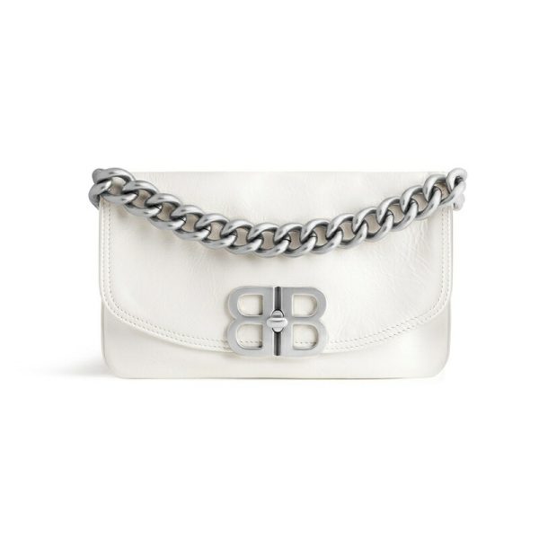 bal 1358 1 Balenciaga BB Soft Flap Bag White