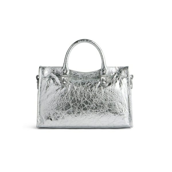 bal 1362 4 Balenciaga Le City Small Bag Metallic Silver