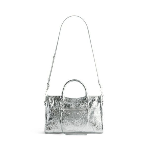 bal 1362 5 Balenciaga Le City Small Bag Metallic Silver