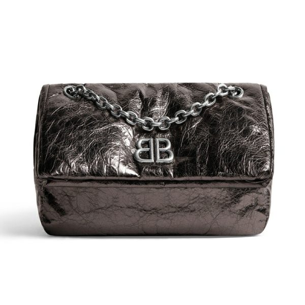 bal 1389 5 Balenciaga Monaco Small Chain Bag Gray Silver