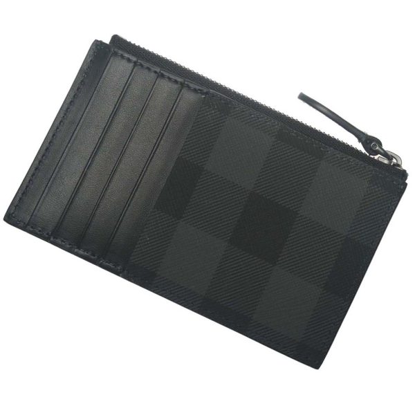 bb24ss342 2 BURBERRY Card Case Coin Case Charcoal Gray