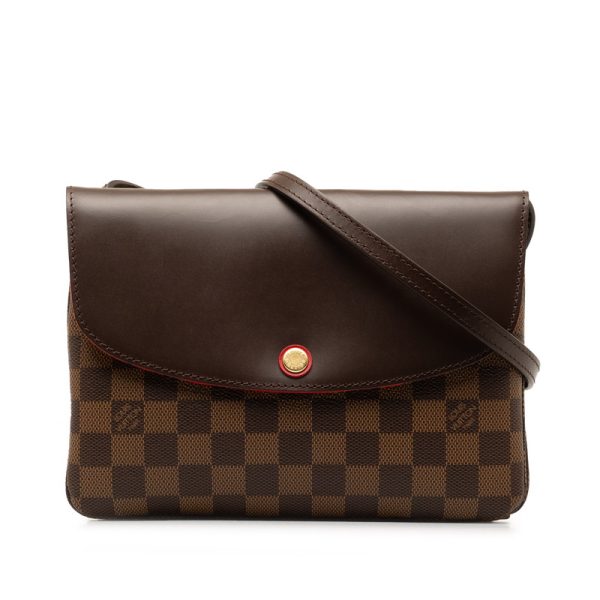 bginj7ne4j51k5y4 1 Louis Vuitton Damier Twice Crossbody Shoulder Bag Brown