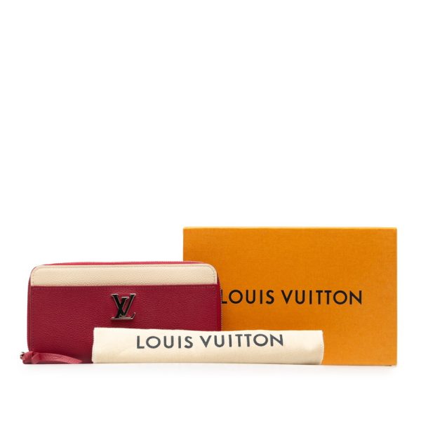 bon63qs5ijy5qdob 12 Louis Vuitton Zippy Lock Me Bicolor Long Wallet M63816 Red