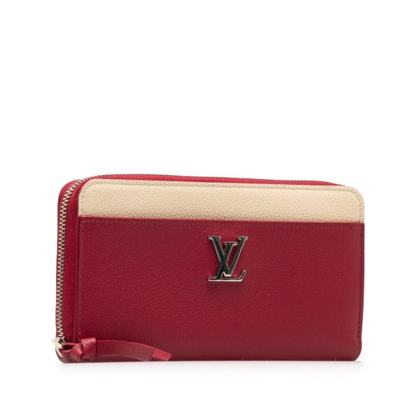 bon63qs5ijy5qdob 2 Louis Vuitton Zippy Lock Me Bicolor Long Wallet M63816 Red