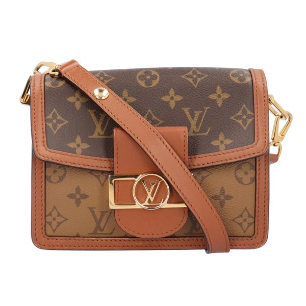 brb00090000003911 1 Louis Vuitton Dauphine Monogram Reverse Shoulder Bag Brown