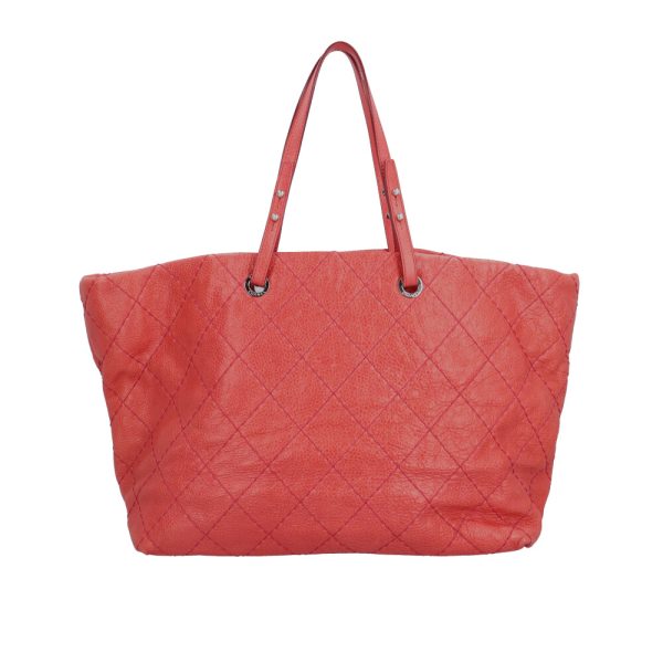 brb00690000006406 3 Chanel On The Road Wild Stitch Leather Tote Bag Red