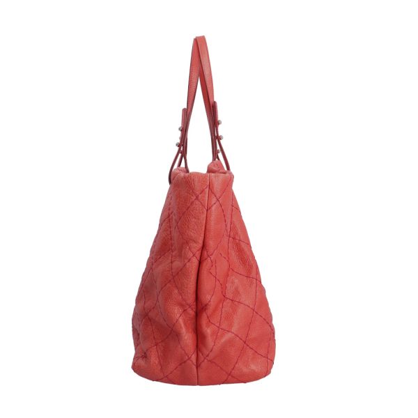 brb00690000006406 4 Chanel On The Road Wild Stitch Leather Tote Bag Red