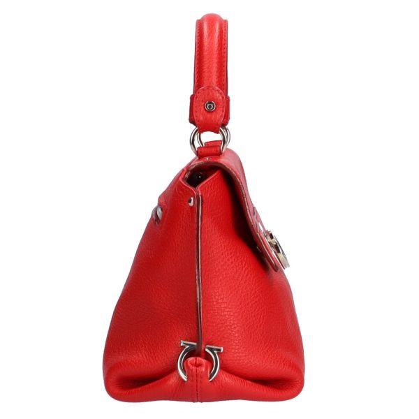 brb01000000000129 4 Salvatore Ferragamo Sofia Gancini Shoulder Bag Leather Red