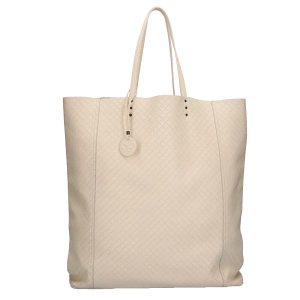 brb01000000000872 1 Bottega Veneta Intreccio Mirage Tote Bag Leather Ivory