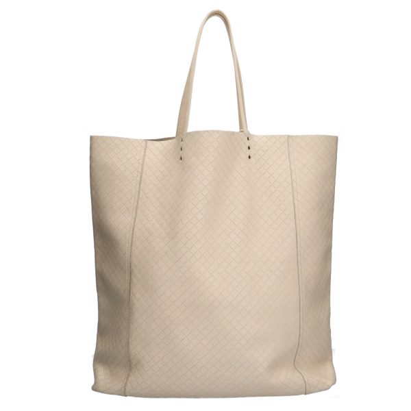 brb01000000000872 3 Bottega Veneta Intreccio Mirage Tote Bag Leather Ivory