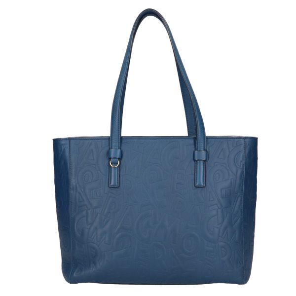 brb01000000001026 1 Salvatore Ferragamo Tote Bag Leather Blue