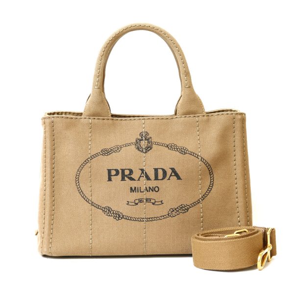 brb01000000001072 1 Prada Canapa Canvas Tote Bag Brown