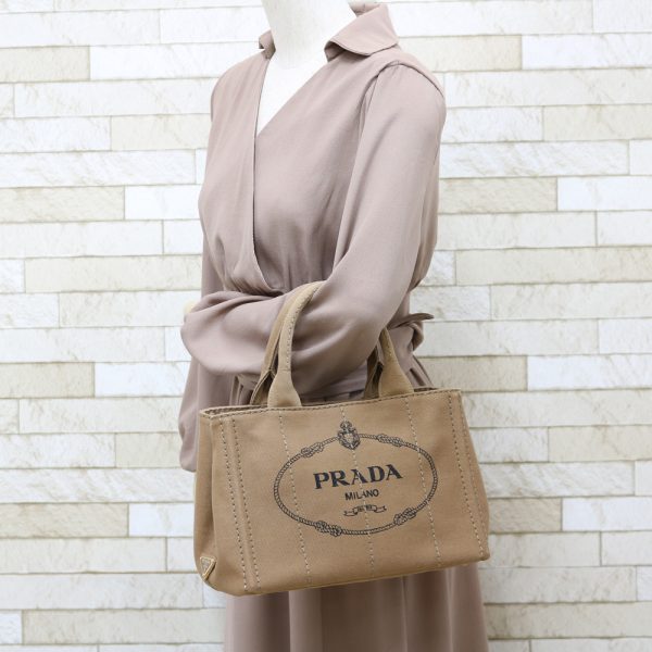 brb01000000001072 2 Prada Canapa Canvas Tote Bag Brown