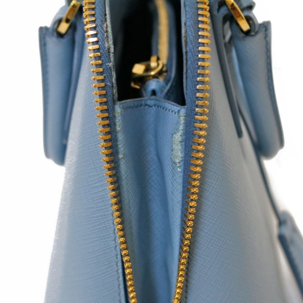 brb01000000001460 15 Prada Saffiano Leather Shoulder Bag Blue