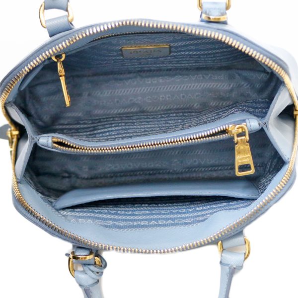 brb01000000001460 7 Prada Saffiano Leather Shoulder Bag Blue