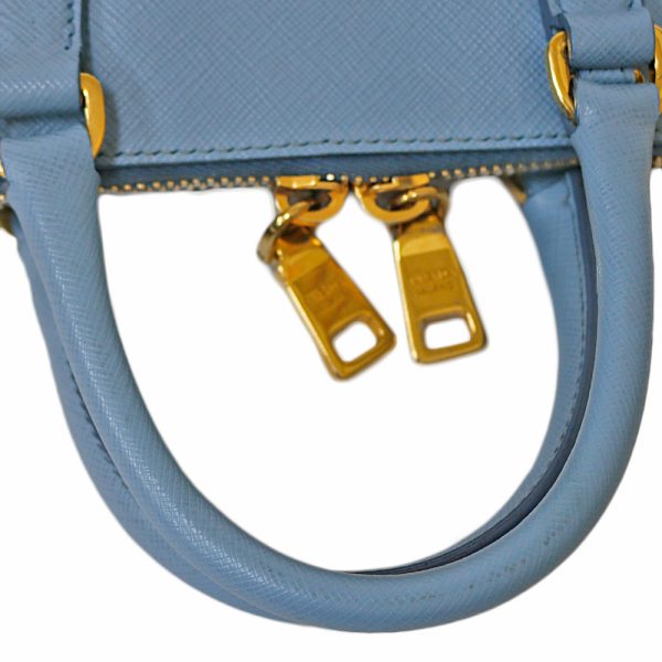 brb01000000001460 9 Prada Saffiano Leather Shoulder Bag Blue