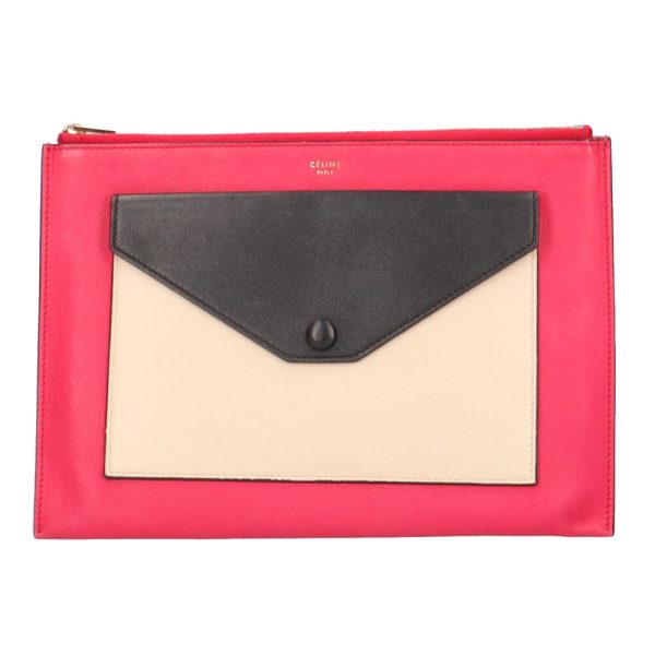 brb01000000002245 1 Celine Clutch Bag Leather Pink