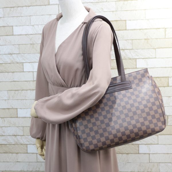 brb01000000002251 2 Louis Vuitton Parioli Damier Canvas Tote Bag Brown