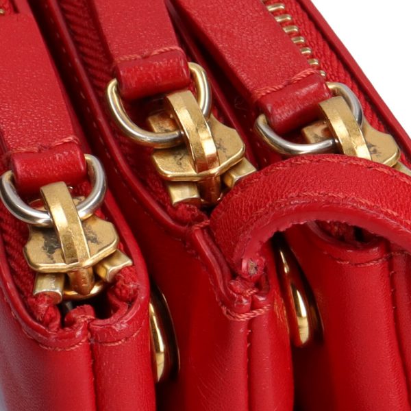 brb01000000002345 8 Celine Trio Small Shoulder Bag Leather Red