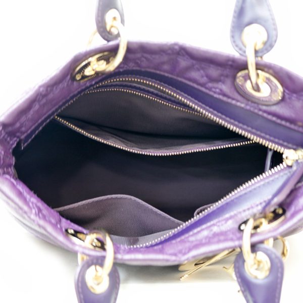 brb01000000002380 6 Christian Dior Cannage Handbag Leather Purple