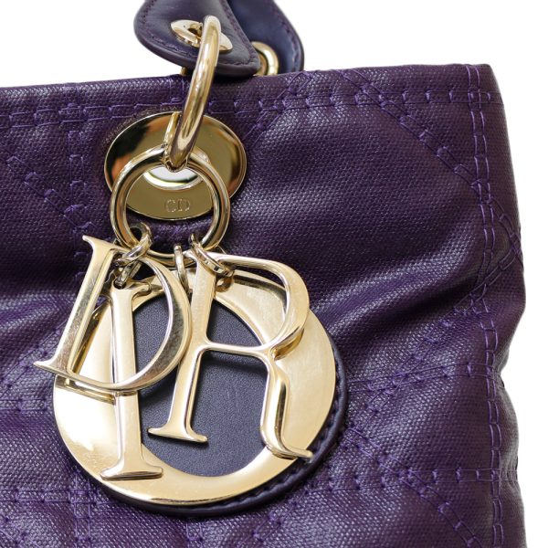 brb01000000002380 8 Christian Dior Cannage Handbag Leather Purple