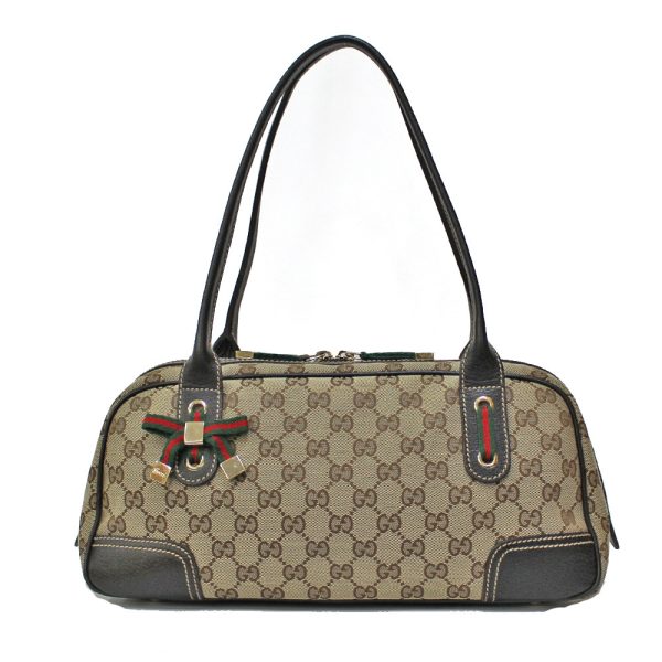 brb01000000002597 1 Gucci Outlet GG Canvas Shoulder Bag Brown