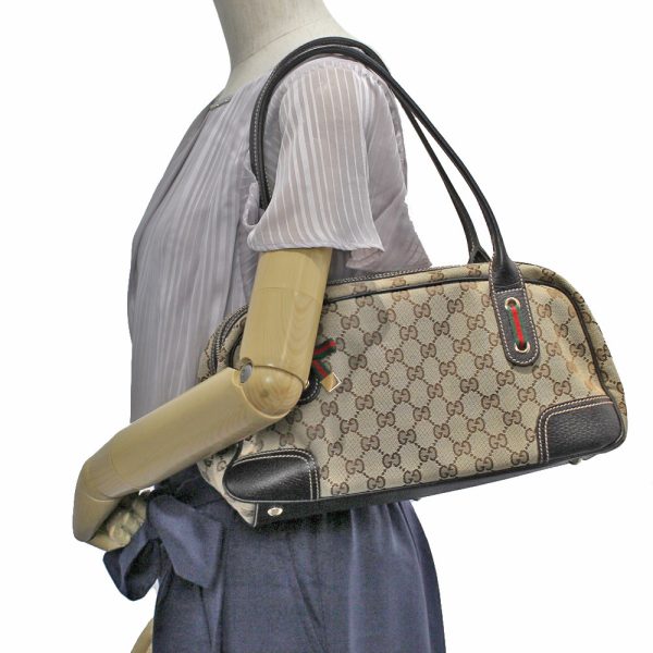 brb01000000002597 2 Gucci Outlet GG Canvas Shoulder Bag Brown