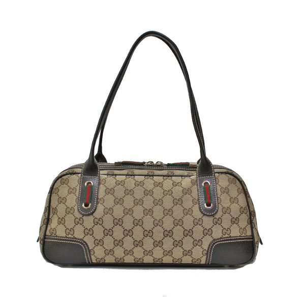 brb01000000002597 3 Gucci Outlet GG Canvas Shoulder Bag Brown