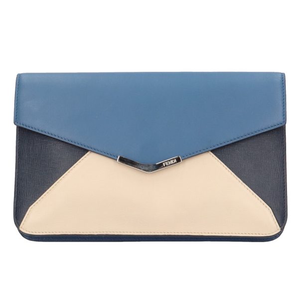 brb01000000003128 1 Fendi Toujours Leather Clutch Bag Blue