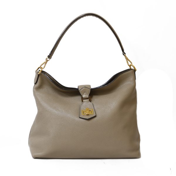 brb01000000003210 1 Fendi Leather Shoulder Bag Gray