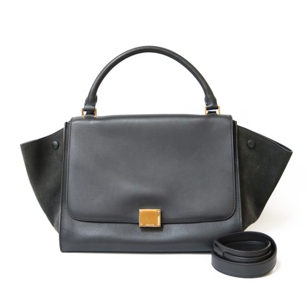 brb01000000003444 1 Celine Trapeze Shoulder Bag Leather Black