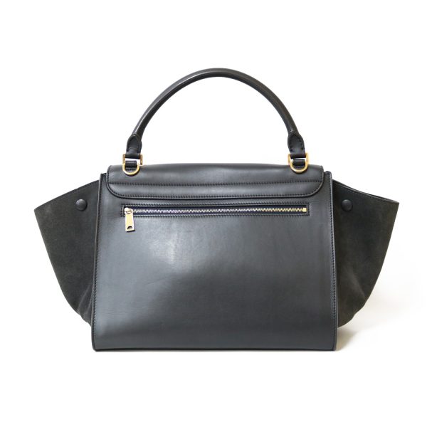 brb01000000003444 3 Celine Trapeze Shoulder Bag Leather Black