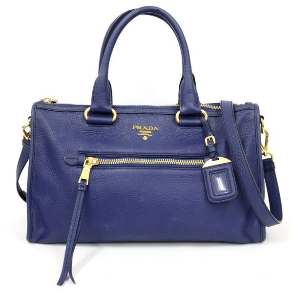 brb01000000003610 1 Prada Leather Handbag Blue