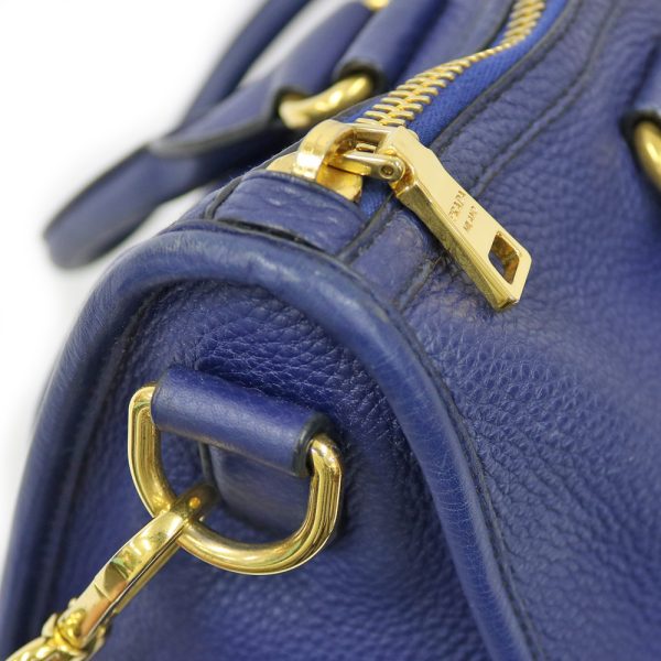 brb01000000003610 10 Prada Leather Handbag Blue