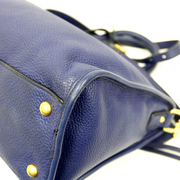 brb01000000003610 8 Prada Leather Handbag Blue