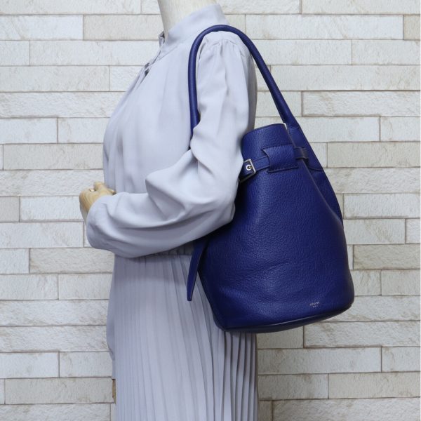 brb01020000000816 2 Celine Baguette Shoulder Bag Leather Cobalt