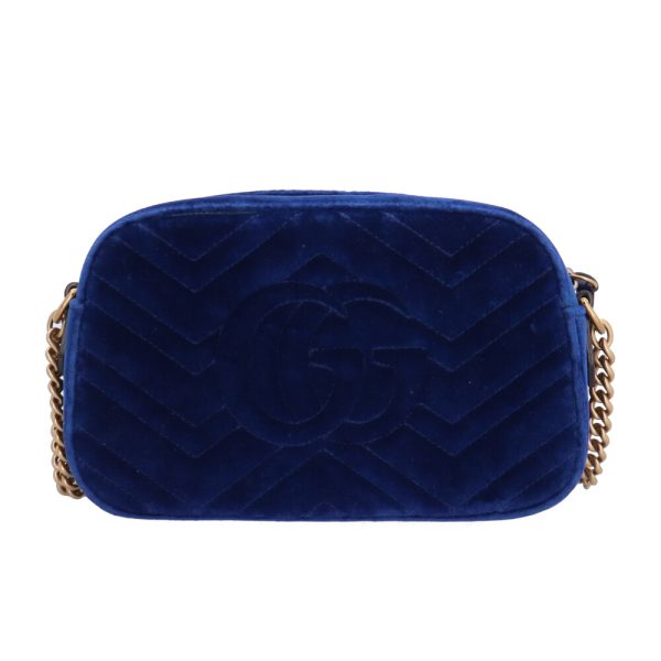 brb01820000000700 3 Gucci Marmont Velor Shoulder Bag Blue