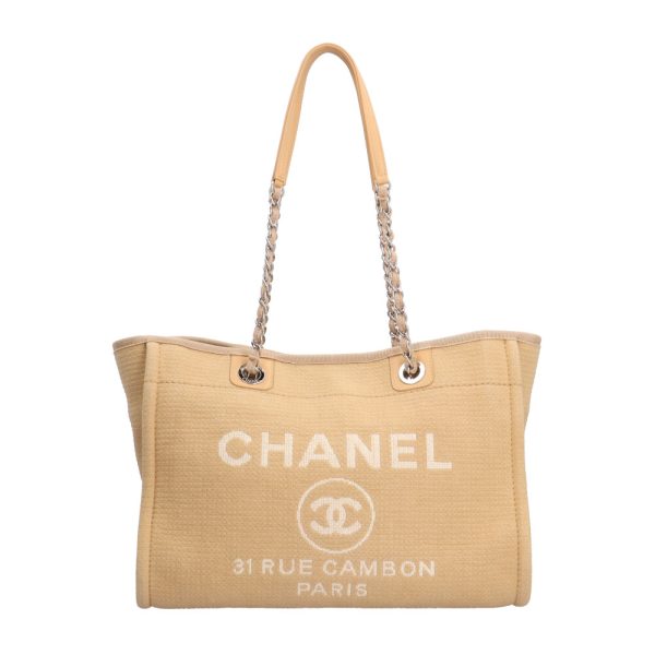 brb01820000004109 1 Chanel Deauville Canvas Tote Bag Beige