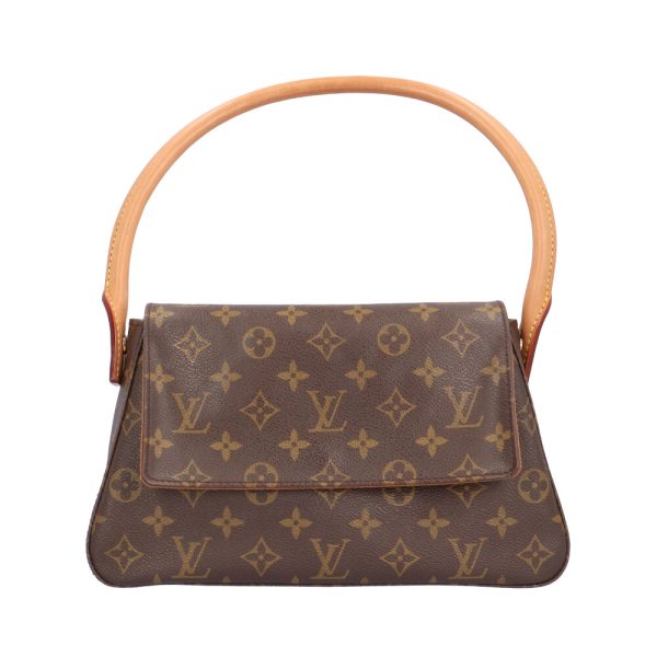 brb01860000005905 1 Louis Vuitton Mini Looping Monogram Canvas Handbag Brown