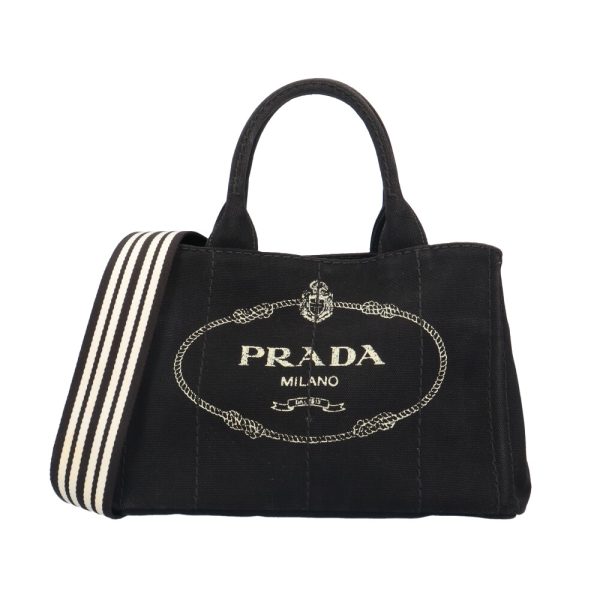 brb01860000006218 1 Prada Canapa Mini Canvas Shoulder Bag Black