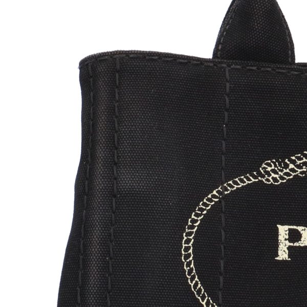 brb01860000006218 8 Prada Canapa Mini Canvas Shoulder Bag Black