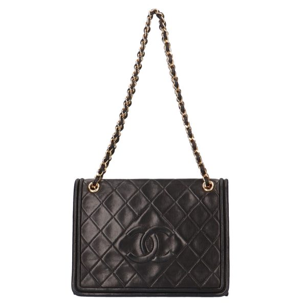 brb01870000002356 1 Chanel Chain Matelasse Lambskin Shoulder Bag Black