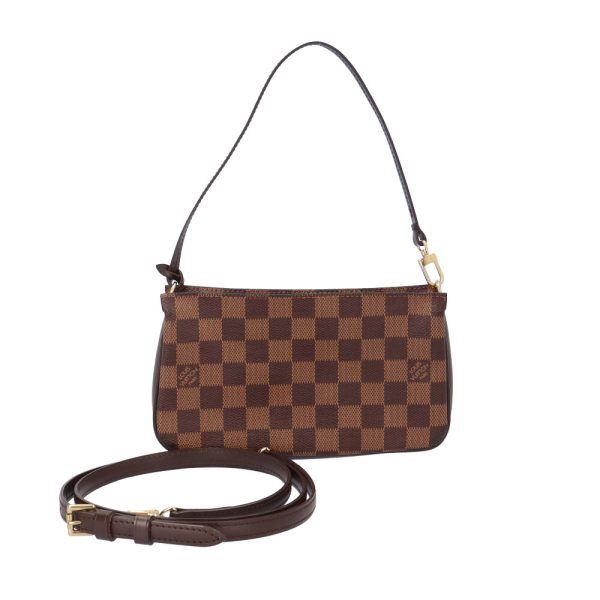 brb01930000003547 1 Louis Vuitton Navona Damier Canvas Shoulder Bag Brown