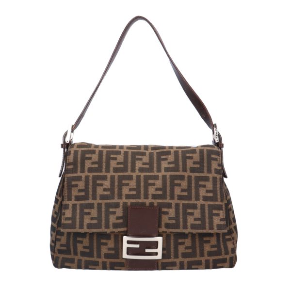 brb02110000007805 1 Fendi Mamma Bucket Zucca Nylon Shoulder Bag Brown