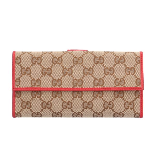 brb02110000008222 1 Gucci GG Canvas Long Wallet Brown