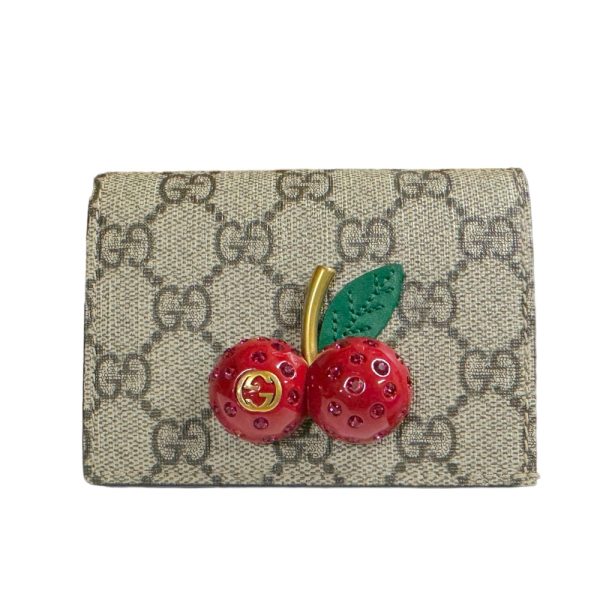 brb02120000004719 1 Gucci GG Supreme Cherry Bifold Wallet Bag