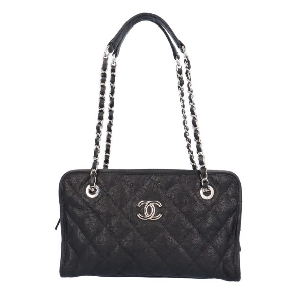 brb02230000002731 1 Chanel French Riviera Matelasse Caviar Shoulder Bag Black