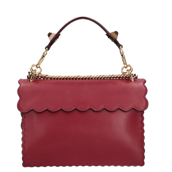 brb02270000000415 3 Fendi Canai Leather Shoulder Bag Red