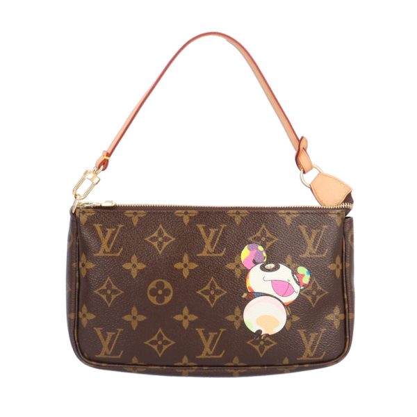 brb02520000006290 1 Louis Vuitton Murakami Panda Pochette Handbag Monogram Canvas Brown