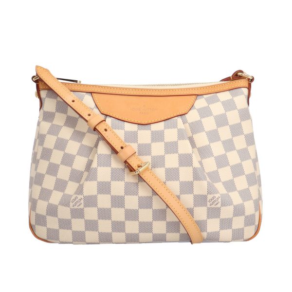 brb02540000004452 1 Louis Vuitton Syracuse Damier Azur Canvas Shoulder Bag Bag White